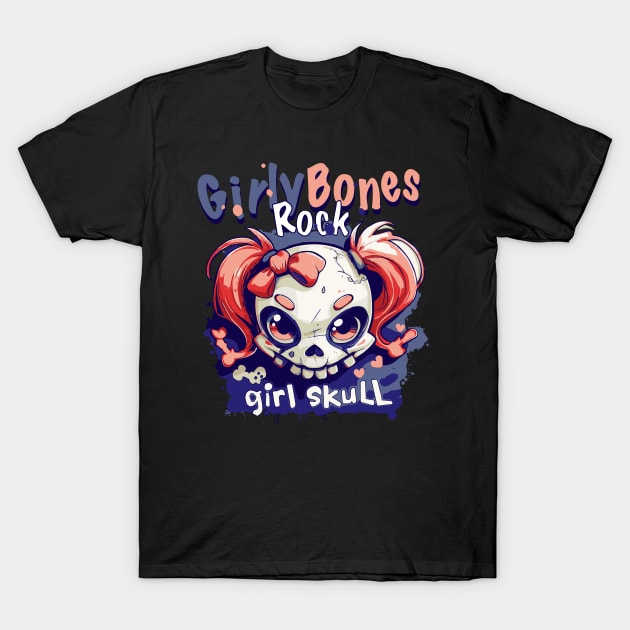 Skull Girl, Skull Fun T-Shirt 02 T-Shirt by ToddT